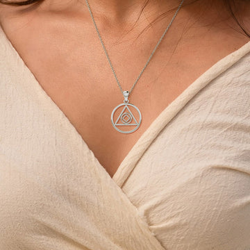 Double Recovery AA and NA Sterling Silver Pendant TPD6371